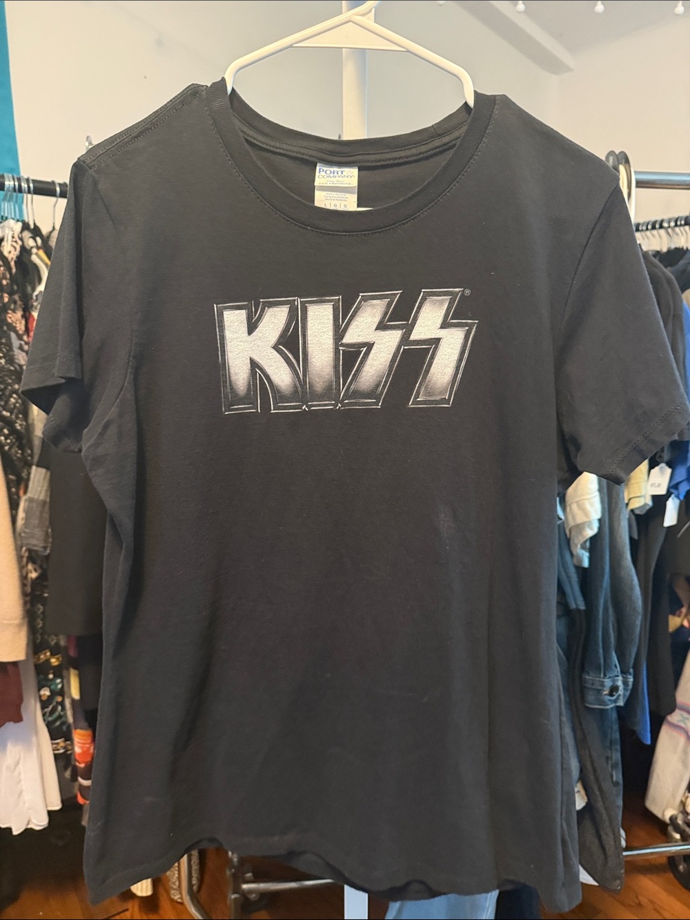 Black Short Sleeve Tee with Silver Logo